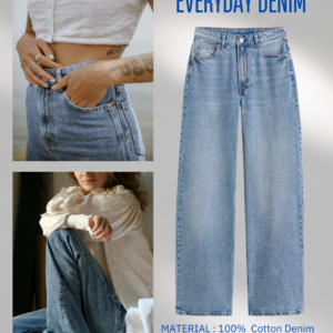 women wide legs denim
